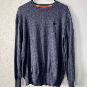 Superdry Gray Crewneck Sweater with Ribbed Cuffs